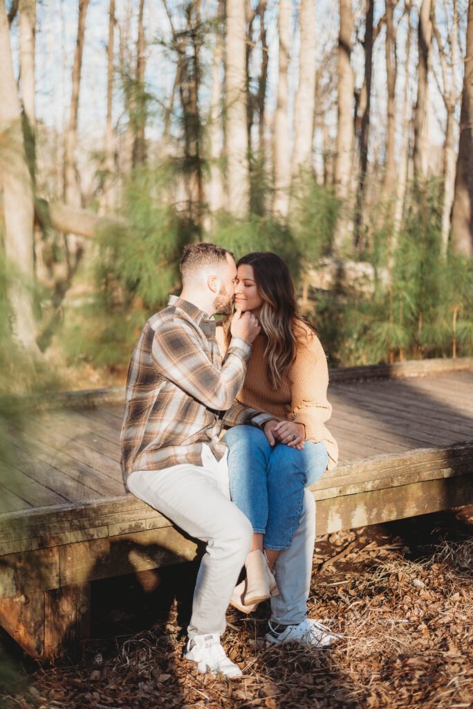 Winter beach engagement 