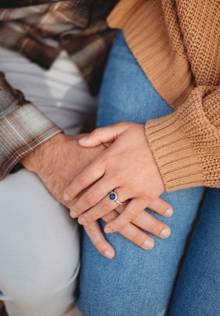 Winter beach engagement 